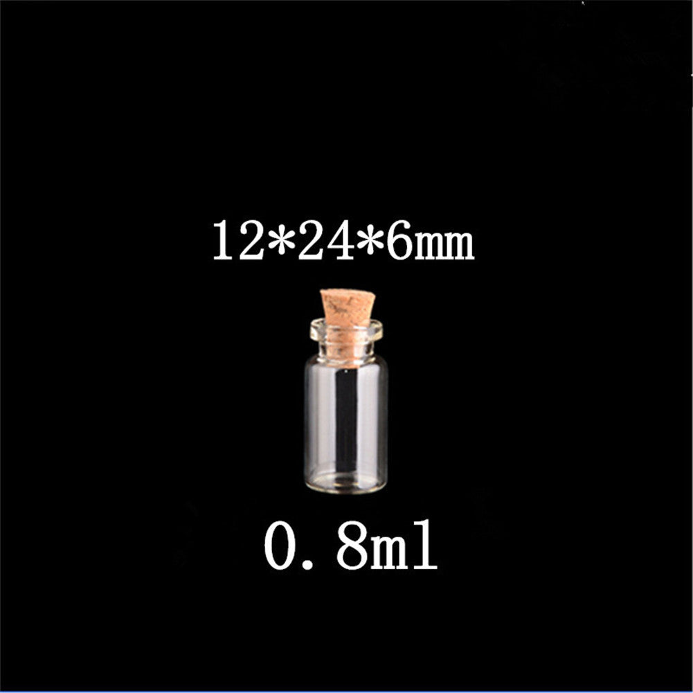 Small Glass Bottles With Corks Tiny Glass Vials Jars Transparent Clear Jars 1ml 2ml 5ml Wishing Bottles Wholesale 100 pcs