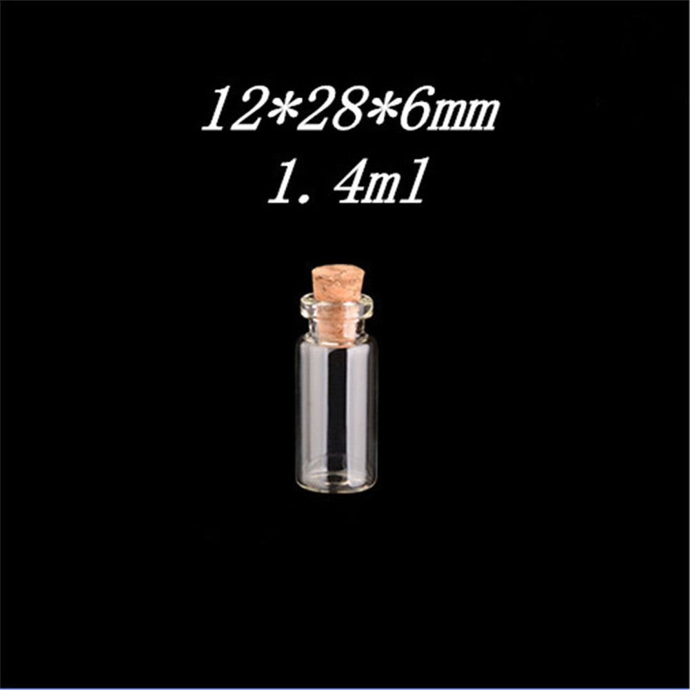 Small Glass Bottles With Corks Tiny Glass Vials Jars Transparent Clear Jars 1ml 2ml 5ml Wishing Bottles Wholesale 100 pcs