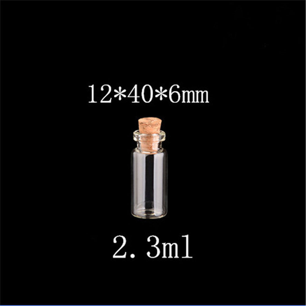 Small Glass Bottles With Corks Tiny Glass Vials Jars Transparent Clear Jars 1ml 2ml 5ml Wishing Bottles Wholesale 100 pcs