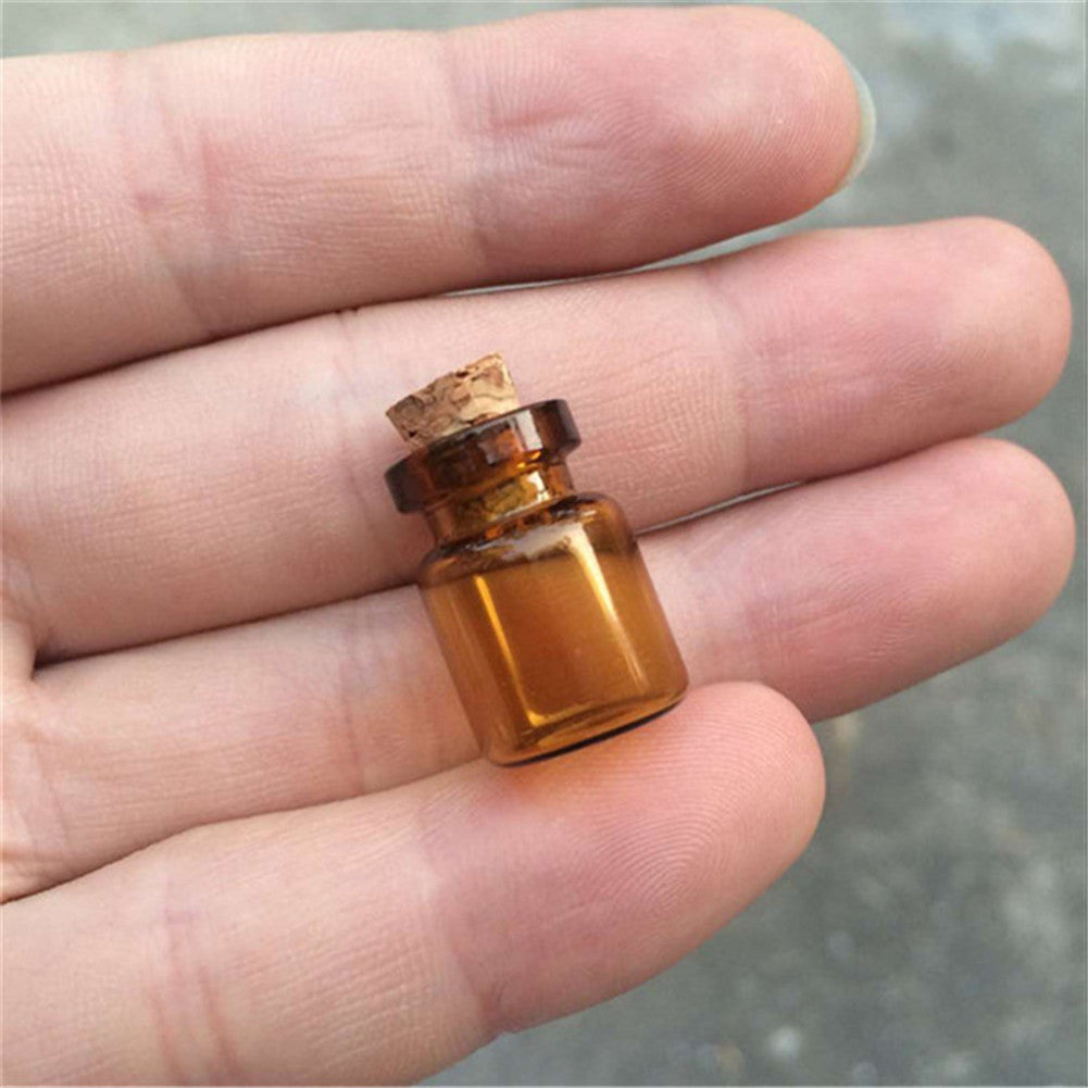 100 pcs 13x18x6 mm Mini Cute Glass Bottles With Corks DIY 0.6 ml Clear Transparent Empty Little Decorative Vials Pendants