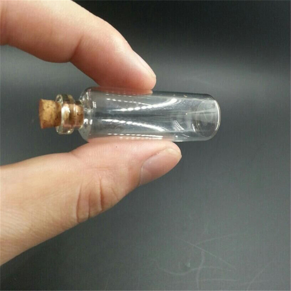 Small Glass Bottles With Corks Tiny Glass Vials Jars Transparent Clear Jars 1ml 2ml 5ml Wishing Bottles Wholesale 100 pcs